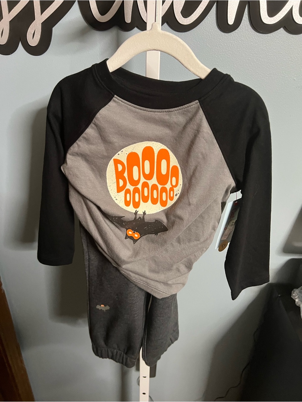 Cat & Jack Halloween 'Boooo' Kids Long Sleeve Shirt and Pants Set NWT 2T